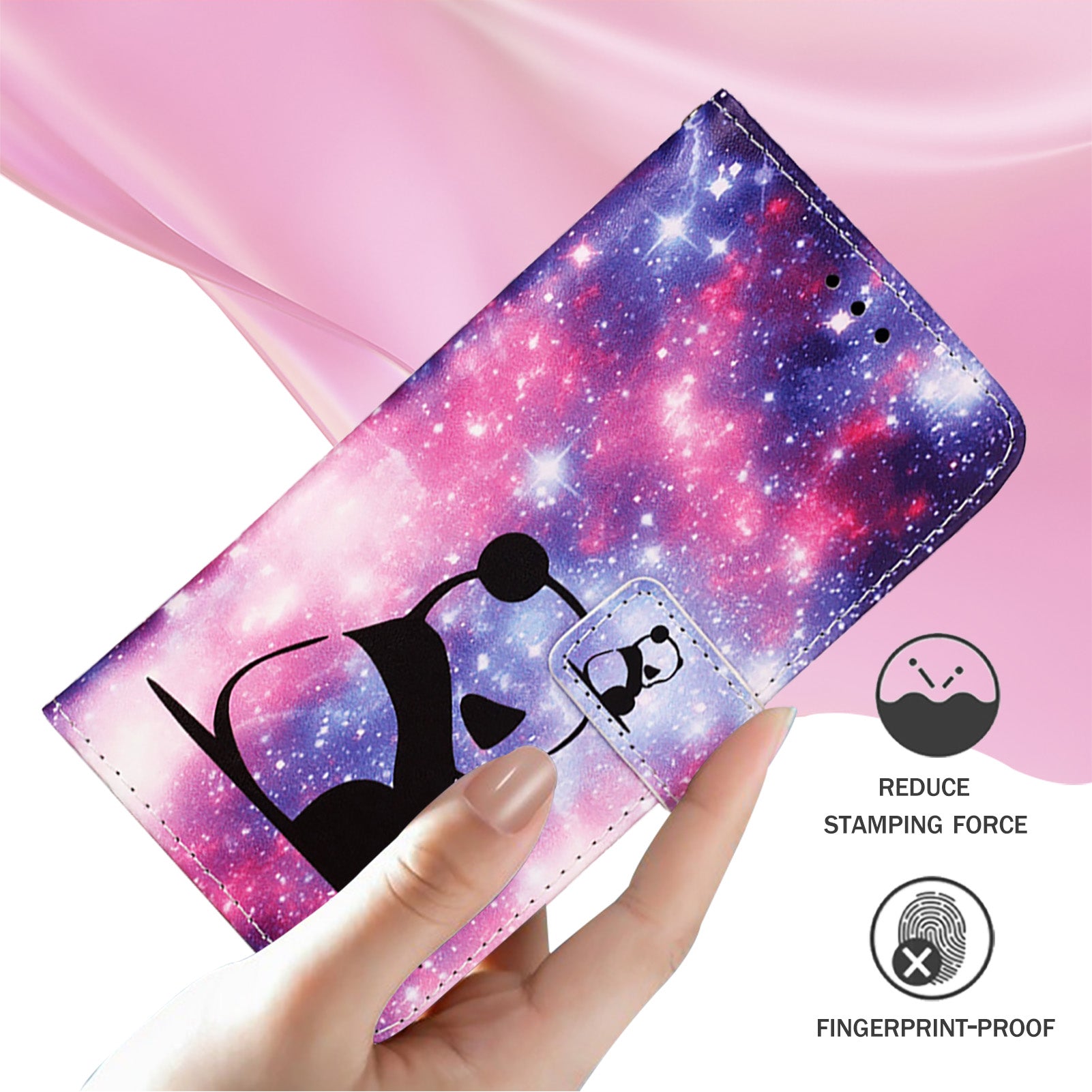 YB Pattern Printing Leather Series-4 for Nothing Phone (2a) Case Stand Leather Flip Phone Cover - Baby Panda