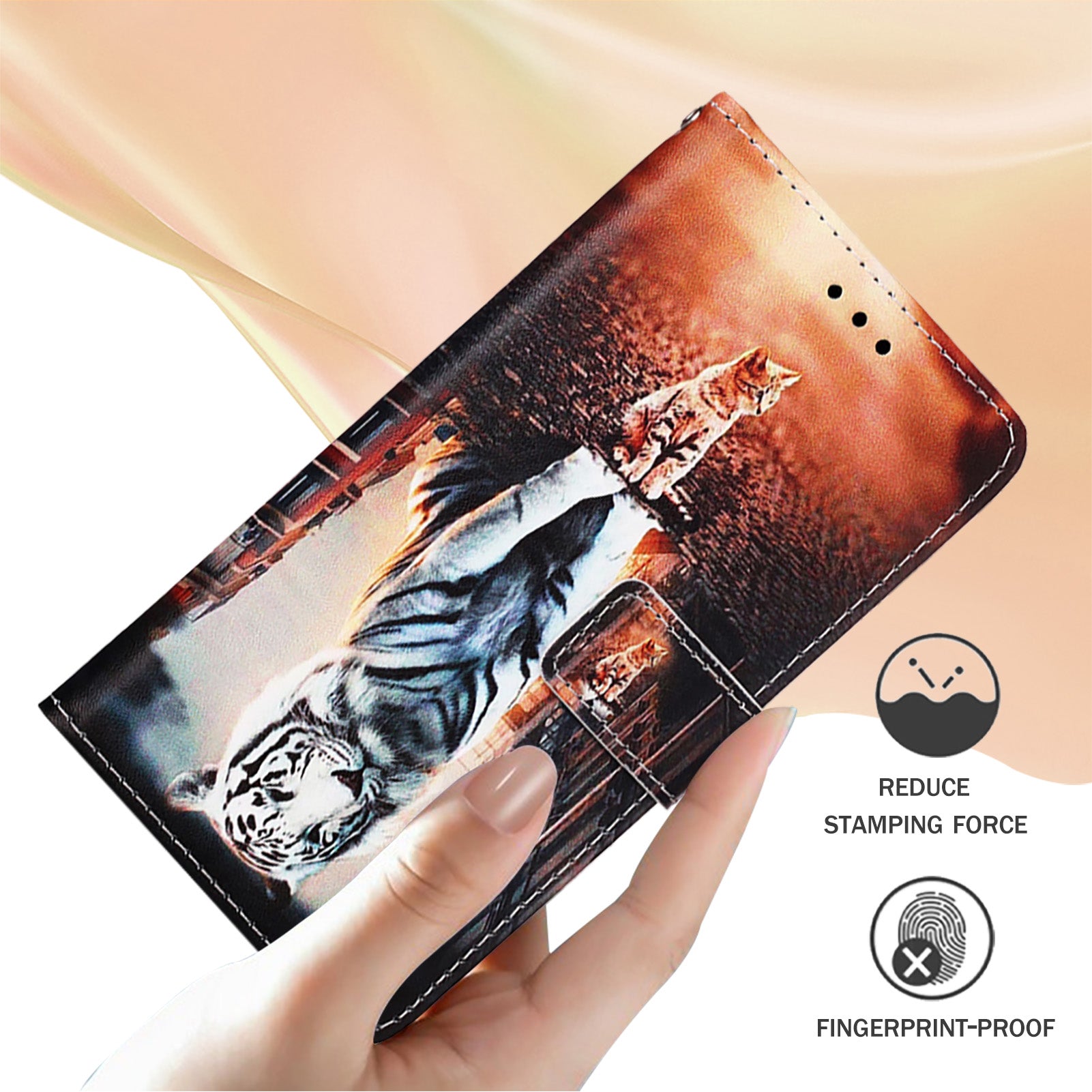 YB Pattern Printing Leather Series-4 for Nothing Phone (2a) Case Stand Leather Flip Phone Cover - Cat and Tiger