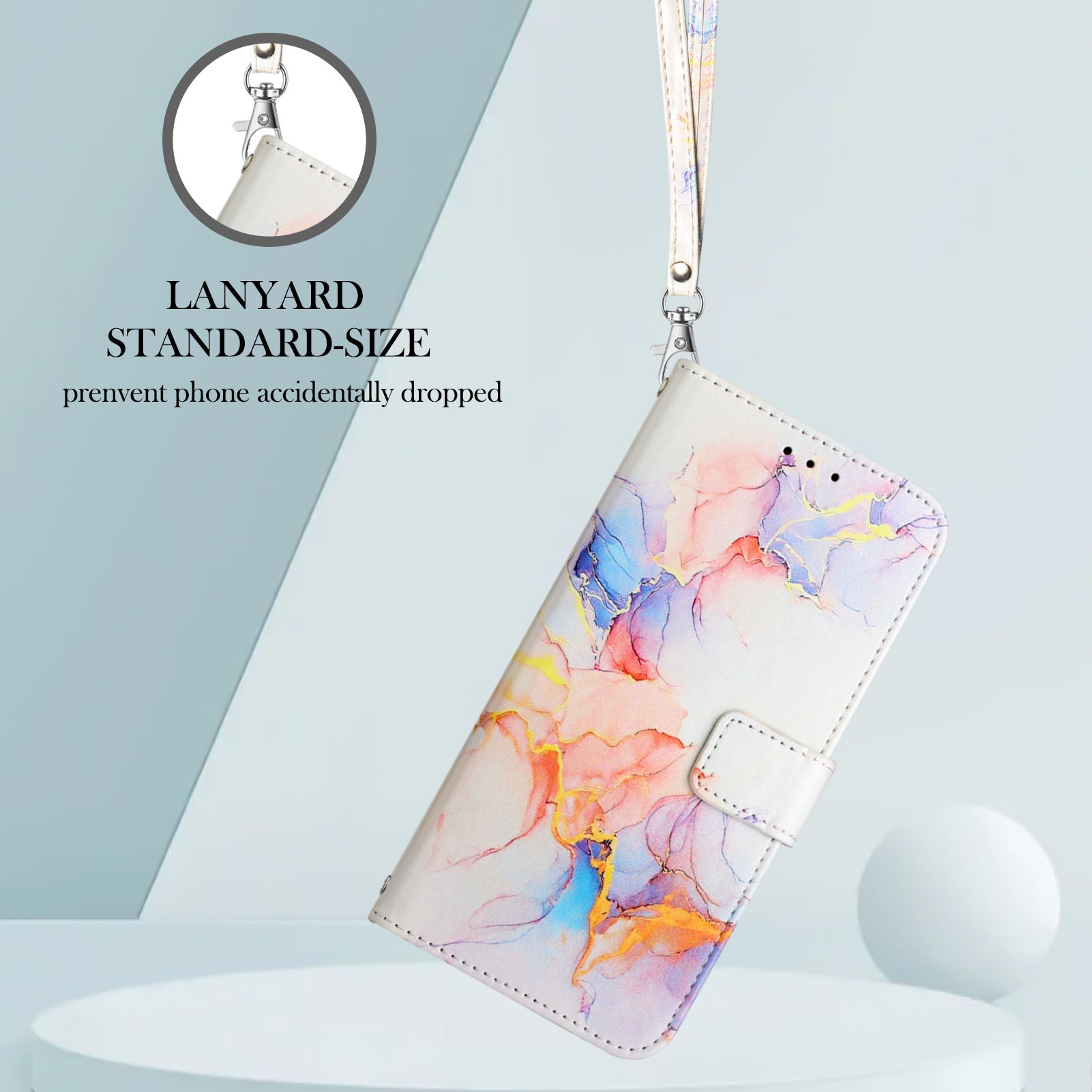 YB Pattern Printing Leather Series-5 For Nothing Phone (2a) Leather Case Wallet Stand Phone Cover - Milky Way Marble White LS004