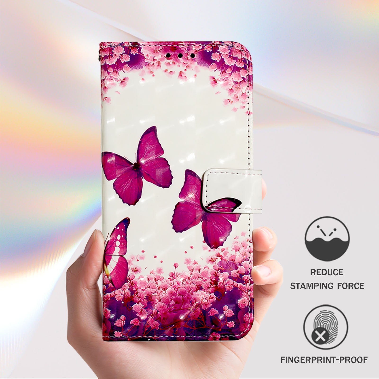 YB Pattern Printing Leather Series-2 For Nothing Phone (2a) Case Leather Phone Cover - Rose Butterflies