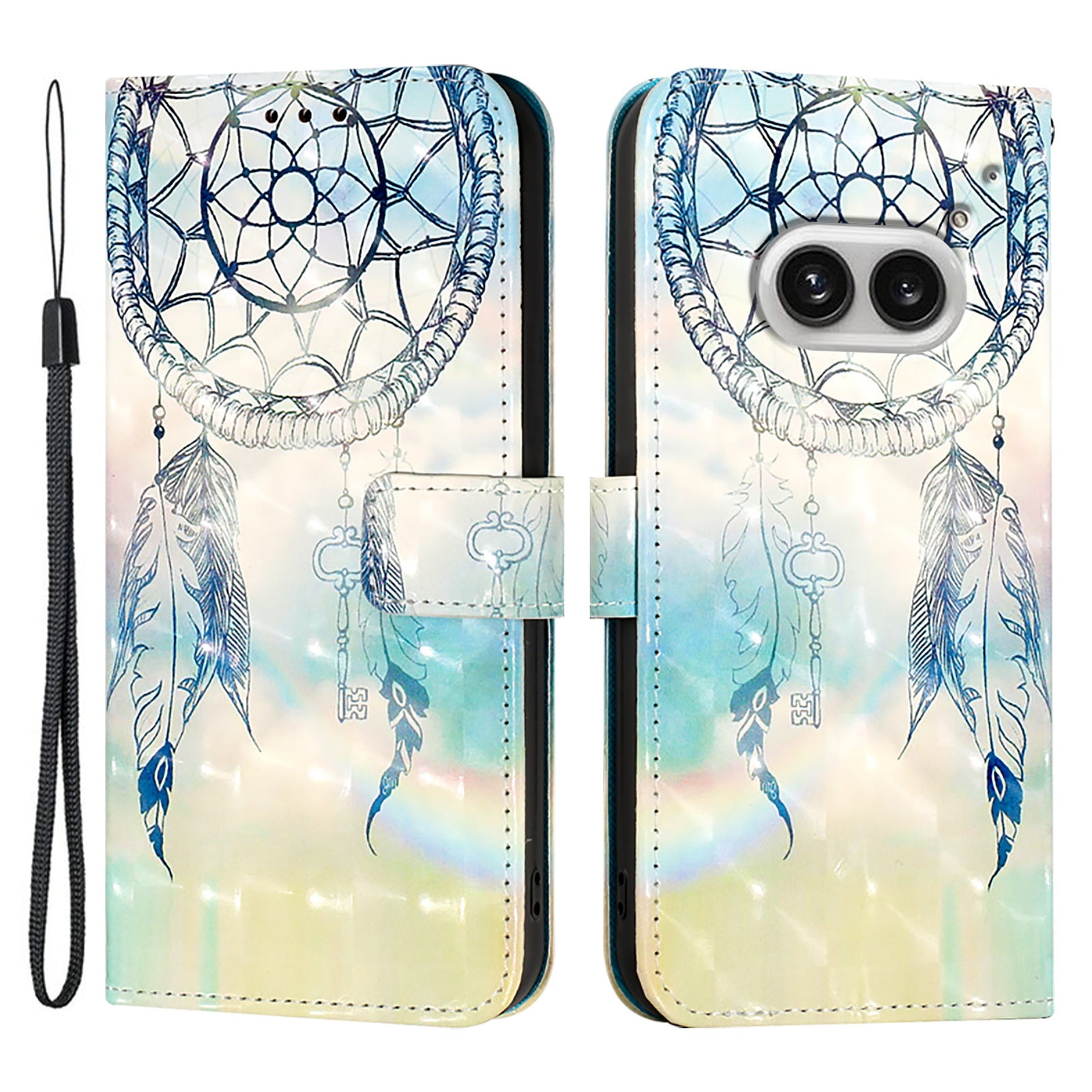 YB Pattern Printing Leather Series-2 For Nothing Phone (2a) Case Leather Phone Cover - Dream Wind Chime