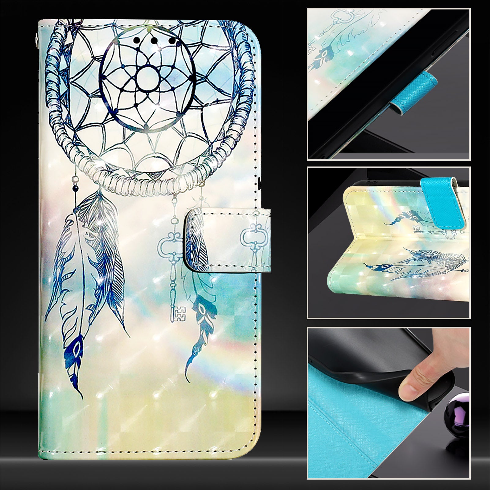 YB Pattern Printing Leather Series-2 For Nothing Phone (2a) Case Leather Phone Cover - Dream Wind Chime