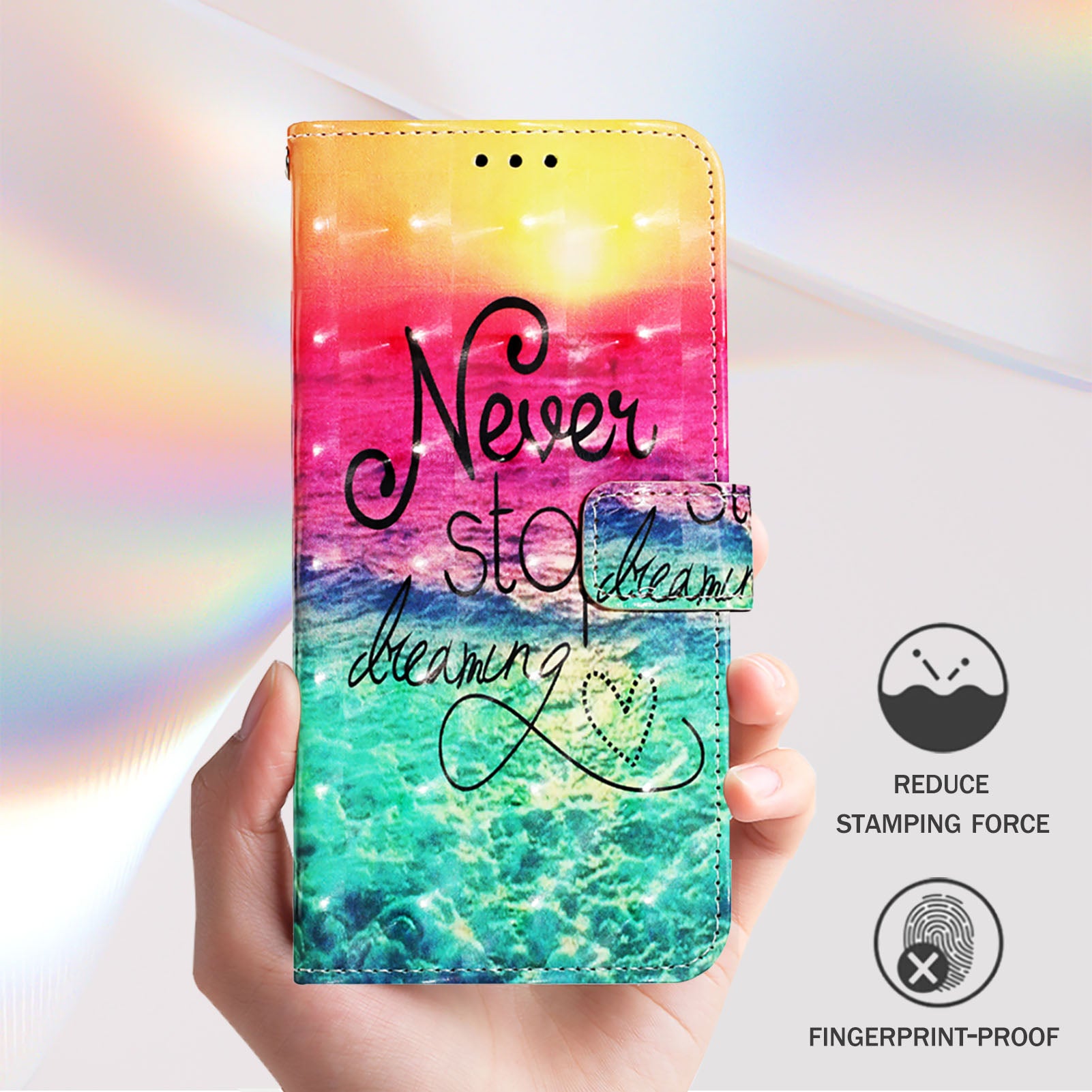 YB Pattern Printing Leather Series-2 For Nothing Phone (2a) Case Leather Phone Cover - Never Stop Dreaming