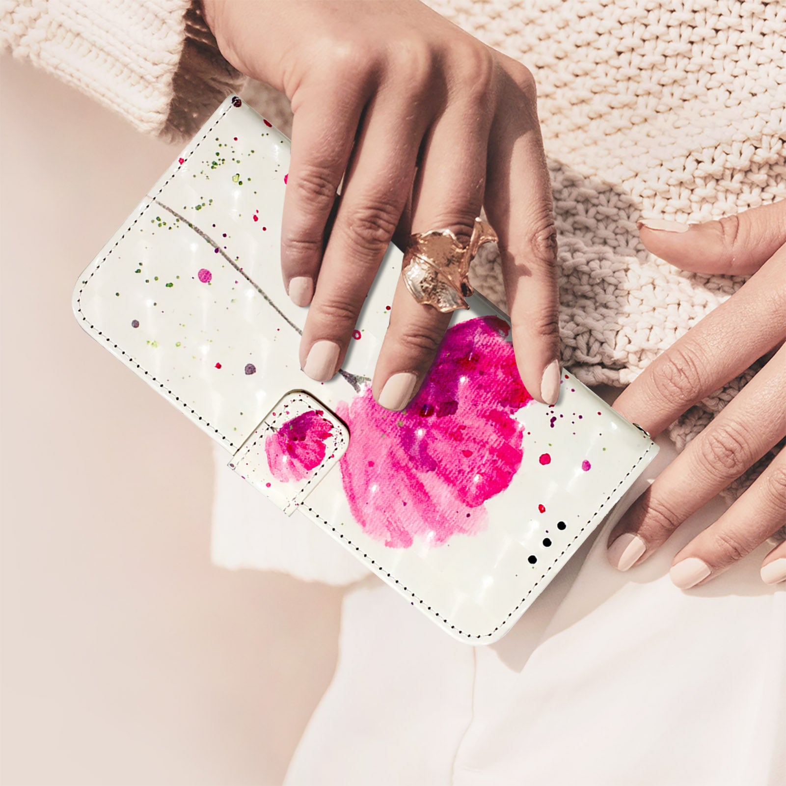 YB Pattern Printing Leather Series-2 For Nothing Phone (2a) Case Leather Phone Cover - Flower