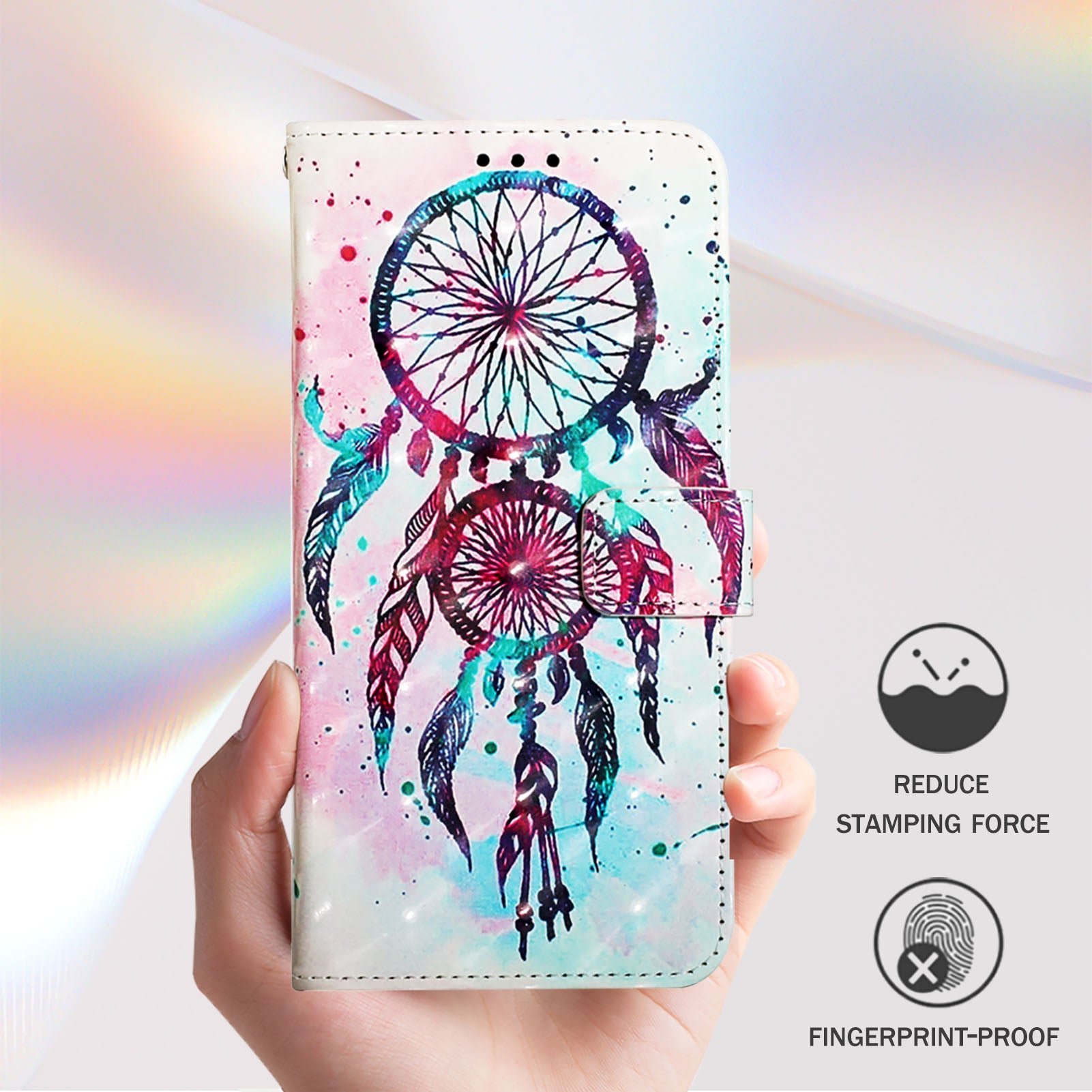 YB Pattern Printing Leather Series-2 For Nothing Phone (2a) Case Leather Phone Cover - Colorful Wind Chime