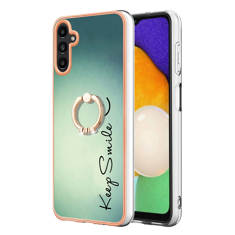 YB IMD Series-20 Style D for Samsung Galaxy A55 5G Case Kickstand 2.0mm TPU Phone Cover - Keep Smile