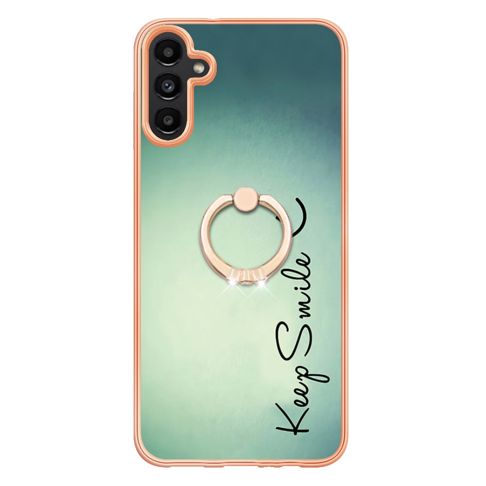 YB IMD Series-20 Style D for Samsung Galaxy A55 5G Case Kickstand 2.0mm TPU Phone Cover - Keep Smile