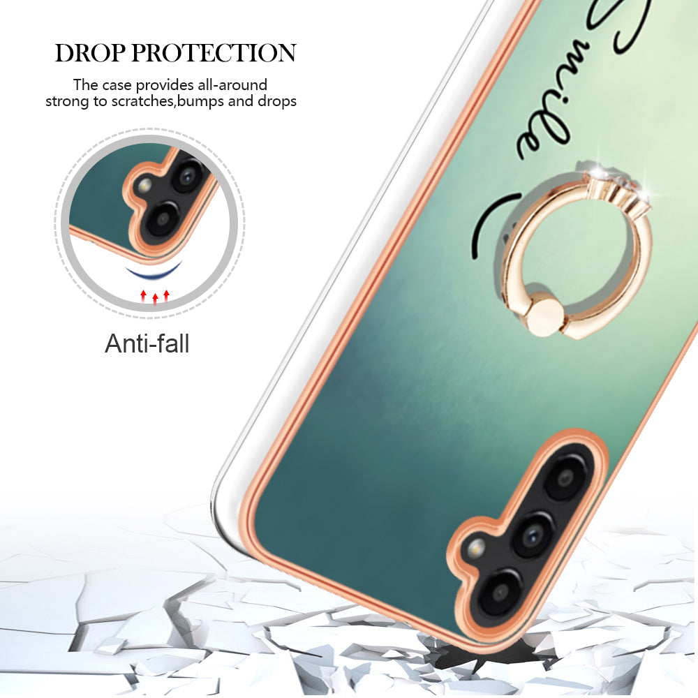 YB IMD Series-20 Style D for Samsung Galaxy A55 5G Case Kickstand 2.0mm TPU Phone Cover - Keep Smile