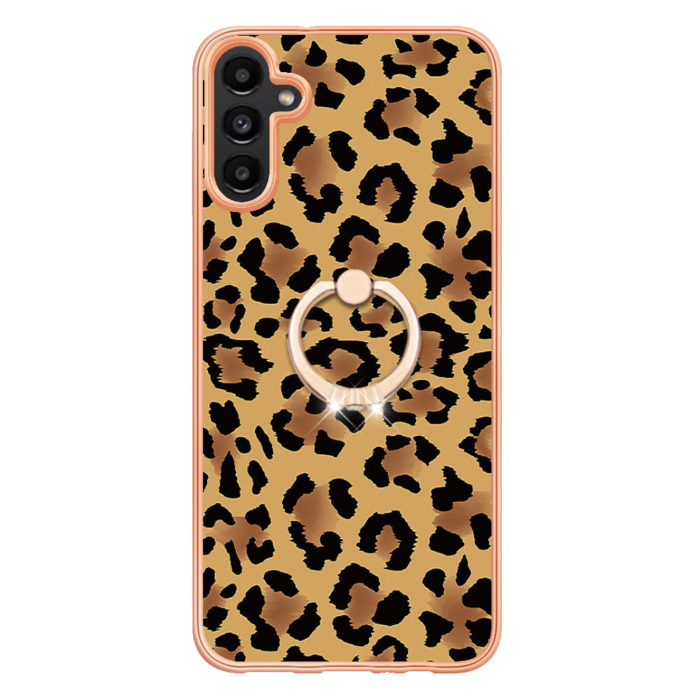 YB IMD Series-20 Style D for Samsung Galaxy A55 5G Case Kickstand 2.0mm TPU Phone Cover - Leopard Print