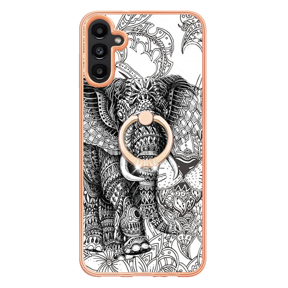 YB IMD Series-20 Style D for Samsung Galaxy A55 5G Case Kickstand 2.0mm TPU Phone Cover - Totem Elephant