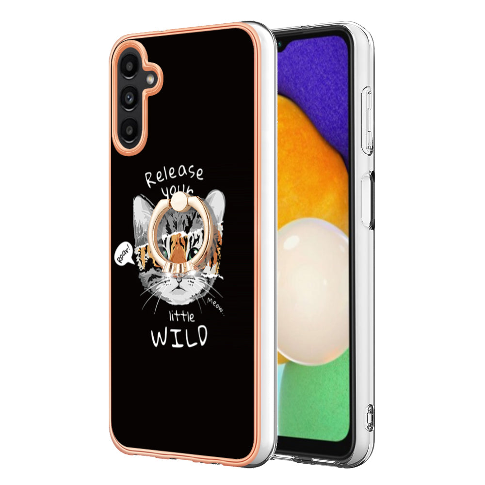 YB IMD Series-20 Style D for Samsung Galaxy A55 5G Case Kickstand 2.0mm TPU Phone Cover - Cat / Tiger