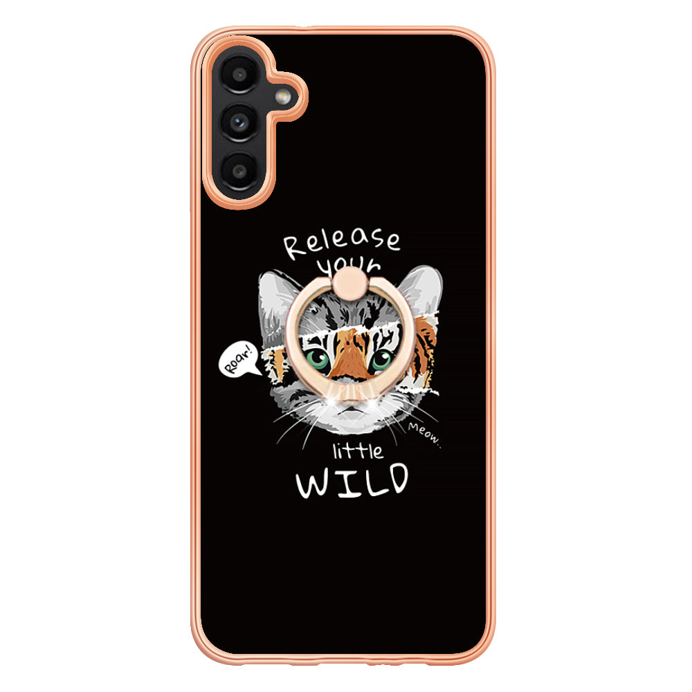 YB IMD Series-20 Style D for Samsung Galaxy A55 5G Case Kickstand 2.0mm TPU Phone Cover - Cat / Tiger