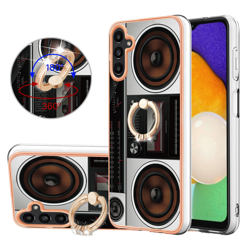 YB IMD Series-20 Style D for Samsung Galaxy A55 5G Case Kickstand 2.0mm TPU Phone Cover - Radio