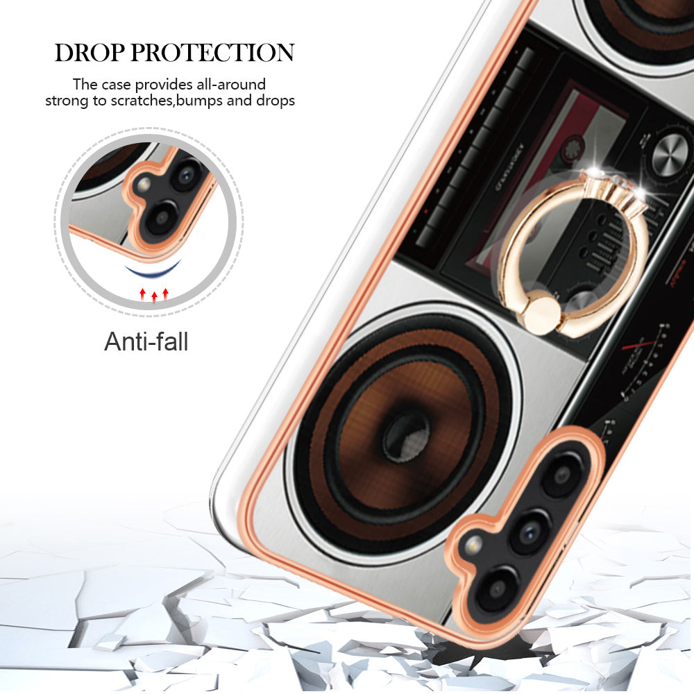 YB IMD Series-20 Style D for Samsung Galaxy A55 5G Case Kickstand 2.0mm TPU Phone Cover - Radio