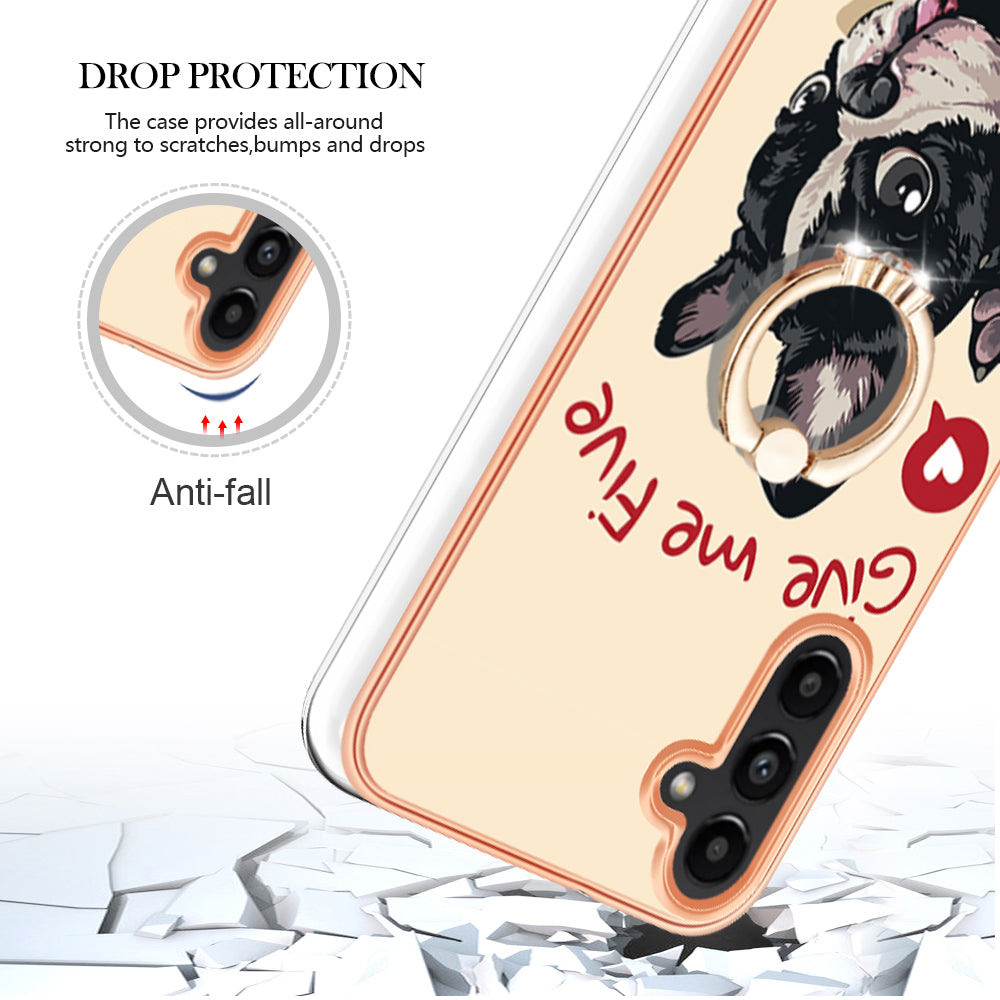 YB IMD Series-20 Style D for Samsung Galaxy A55 5G Case Kickstand 2.0mm TPU Phone Cover - Dog