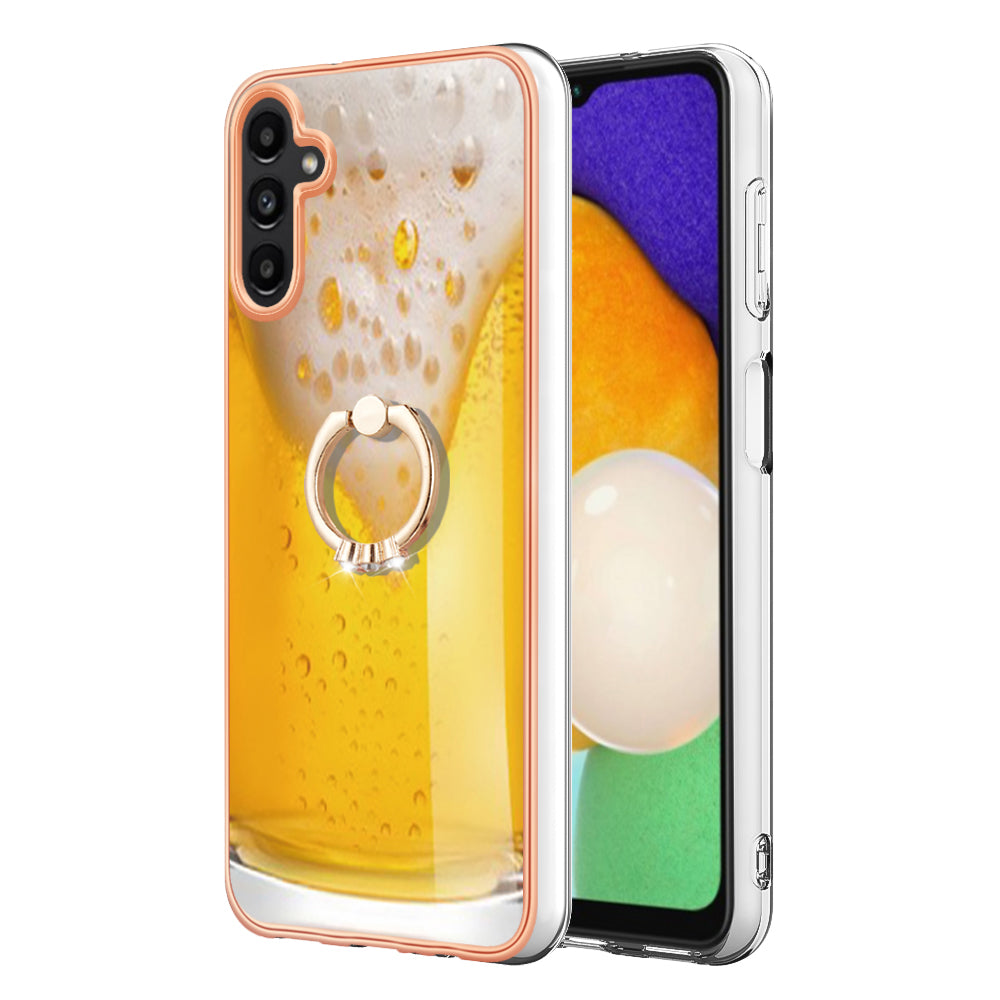 YB IMD Series-20 Style D for Samsung Galaxy A55 5G Case Kickstand 2.0mm TPU Phone Cover - Beer