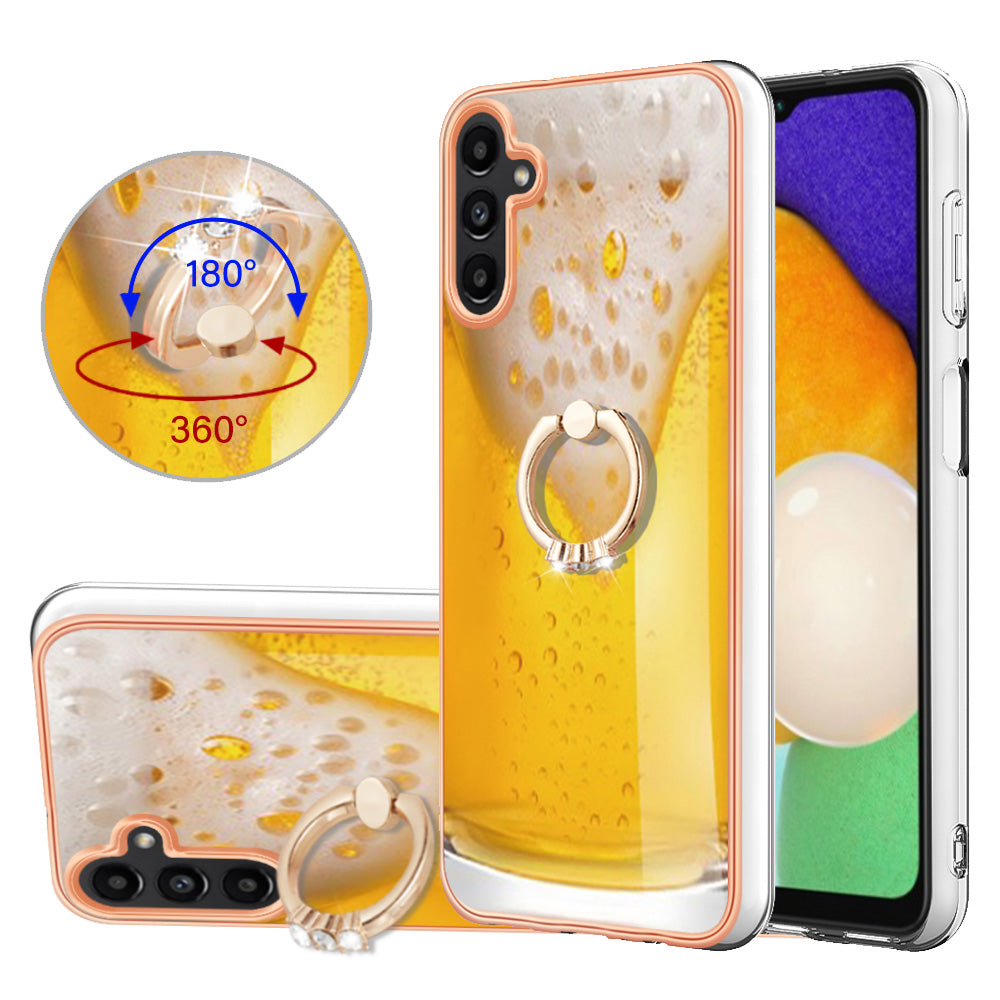 YB IMD Series-20 Style D for Samsung Galaxy A55 5G Case Kickstand 2.0mm TPU Phone Cover - Beer