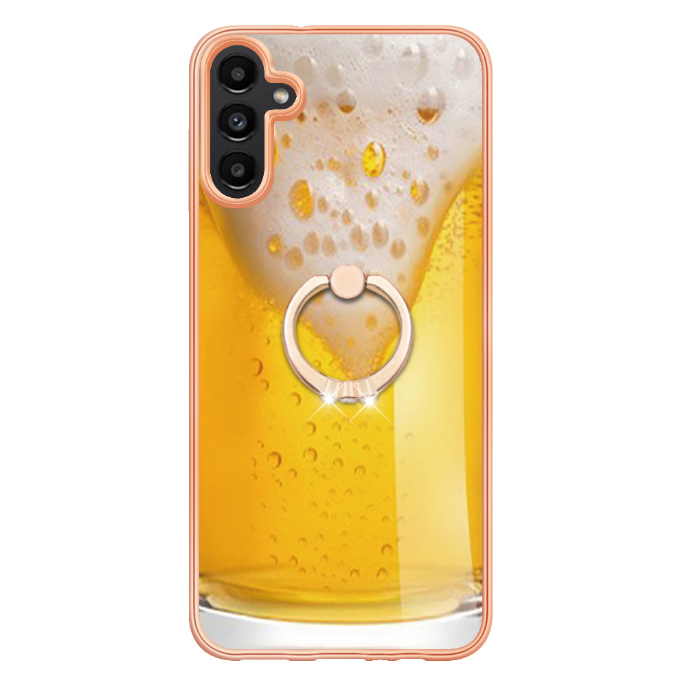 YB IMD Series-20 Style D for Samsung Galaxy A55 5G Case Kickstand 2.0mm TPU Phone Cover - Beer