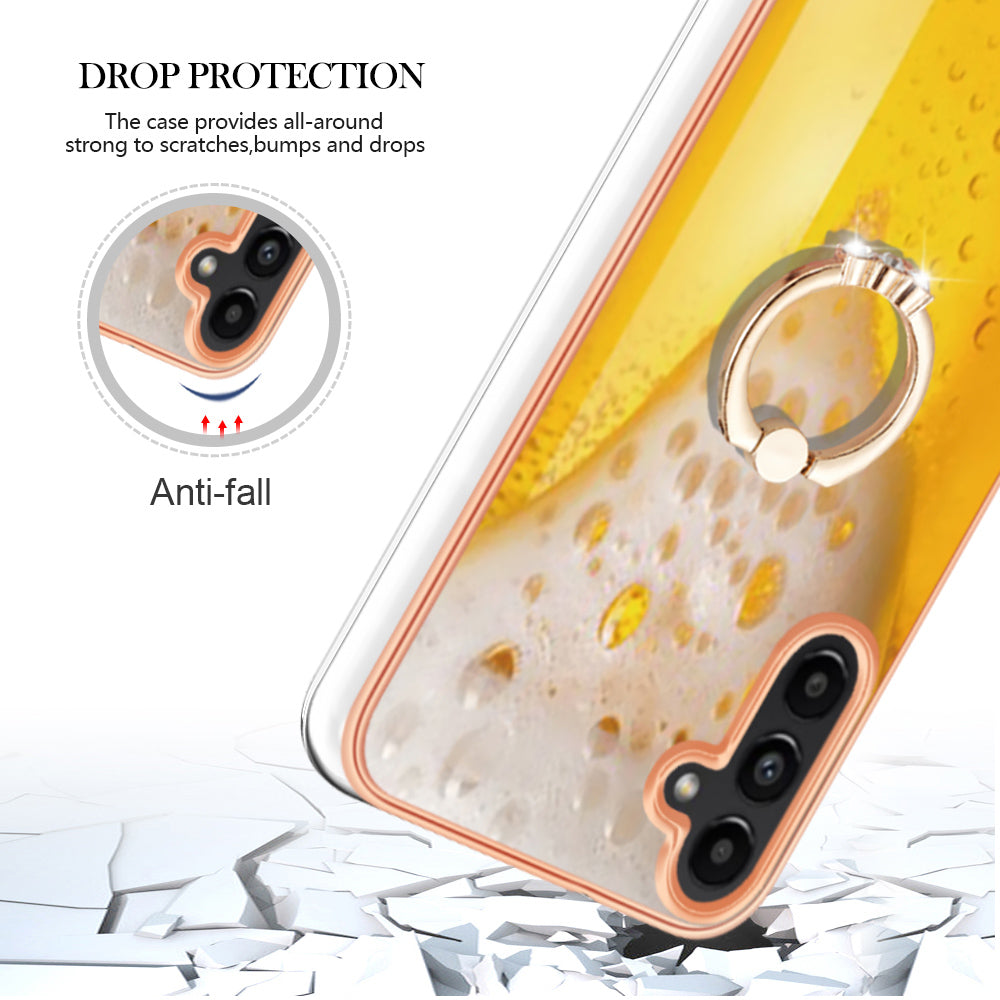 YB IMD Series-20 Style D for Samsung Galaxy A55 5G Case Kickstand 2.0mm TPU Phone Cover - Beer