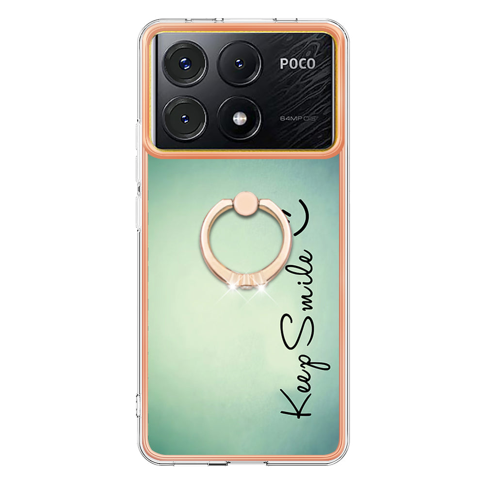 YB IMD Series-20 Style D for Xiaomi Poco X6 Pro 5G / Redmi K70E 5G Case 2.0mm TPU Shelwith Ring Kickstand - Keep Smile