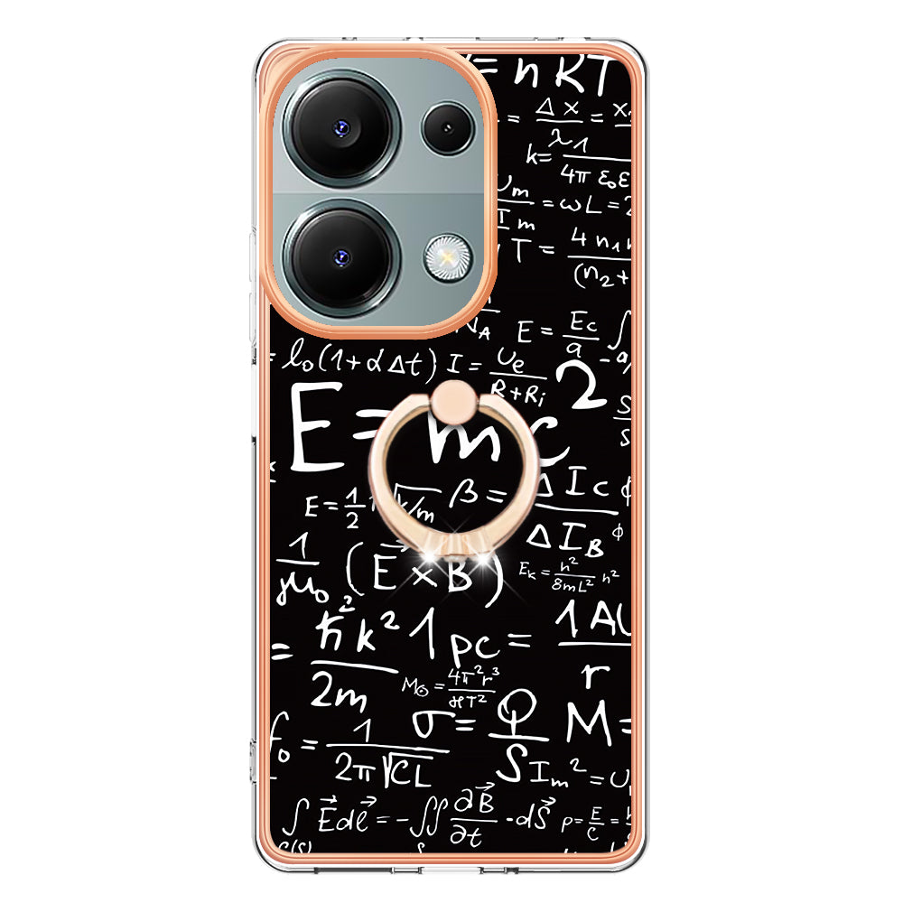 YB IMD Series-20 Style D for Xiaomi Redmi Note 13 Pro 4G / Poco M6 Pro 4G TPU Case Ring Kickstand 2.0mm Back Cover - Equation