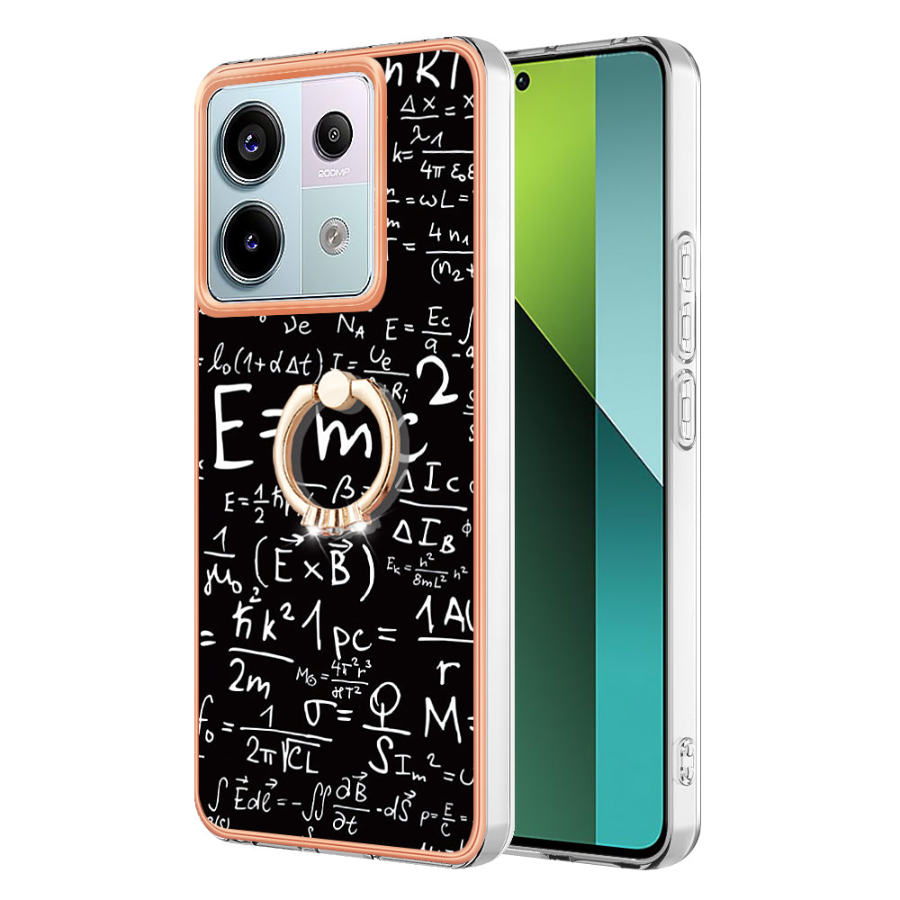 YB IMD Series-20 Style D for Xiaomi Redmi Note 13 Pro 5G / Poco X6 5G Case 2.0mm TPU Ring Kickstand Phone Cover - Equation