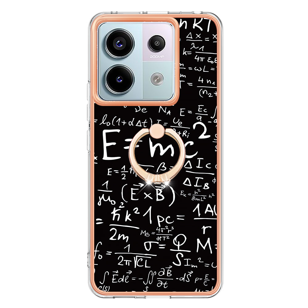 YB IMD Series-20 Style D for Xiaomi Redmi Note 13 Pro 5G / Poco X6 5G Case 2.0mm TPU Ring Kickstand Phone Cover - Equation