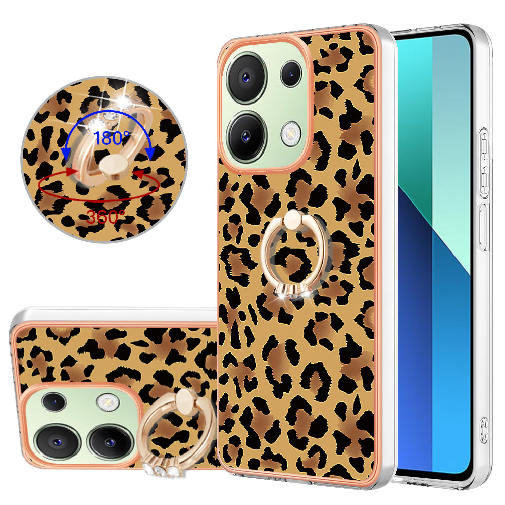 YB IMD Series-20 Style D for Xiaomi Redmi Note 13 4G Case Kickstand TPU Phone Cases Wholesale - Leopard Print