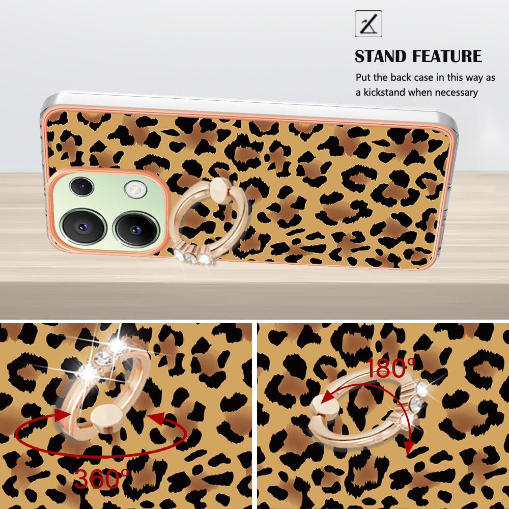 YB IMD Series-20 Style D for Xiaomi Redmi Note 13 4G Case Kickstand TPU Phone Cases Wholesale - Leopard Print