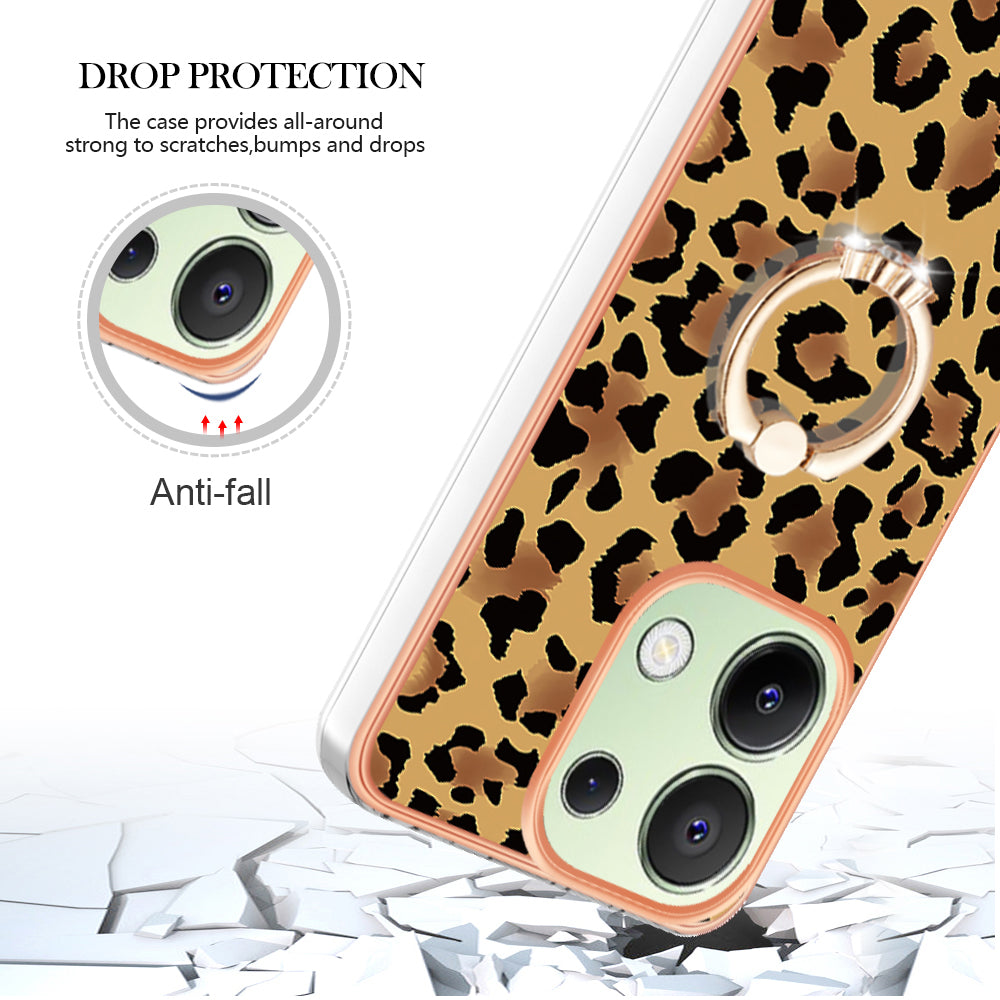 YB IMD Series-20 Style D for Xiaomi Redmi Note 13 4G Case Kickstand TPU Phone Cases Wholesale - Leopard Print