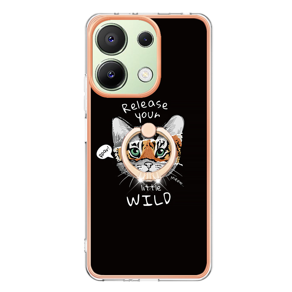 YB IMD Series-20 Style D for Xiaomi Redmi Note 13 4G Case Kickstand TPU Phone Cases Wholesale - Cat / Tiger