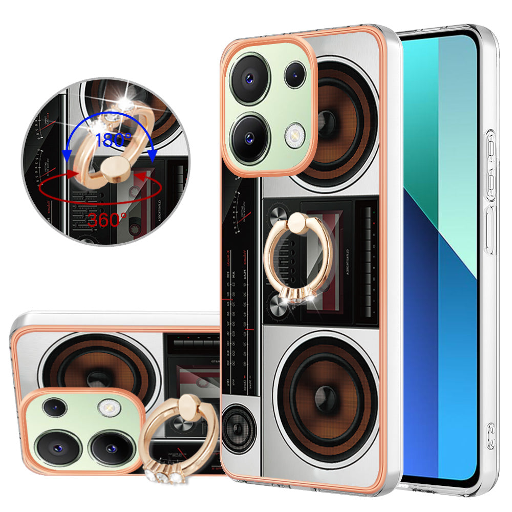 YB IMD Series-20 Style D for Xiaomi Redmi Note 13 4G Case Kickstand TPU Phone Cases Wholesale - Radio