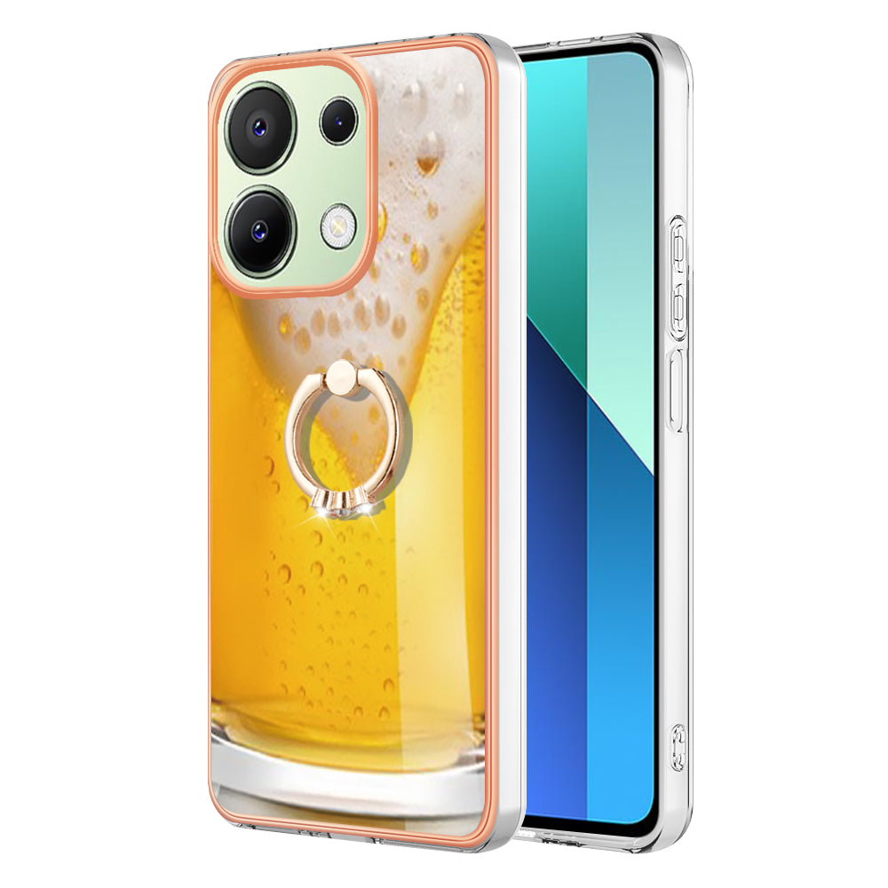 YB IMD Series-20 Style D for Xiaomi Redmi Note 13 4G Case Kickstand TPU Phone Cases Wholesale - Beer