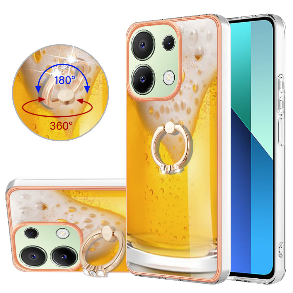 YB IMD Series-20 Style D for Xiaomi Redmi Note 13 4G Case Kickstand TPU Phone Cases Wholesale - Beer