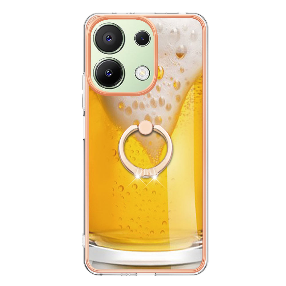 YB IMD Series-20 Style D for Xiaomi Redmi Note 13 4G Case Kickstand TPU Phone Cases Wholesale - Beer