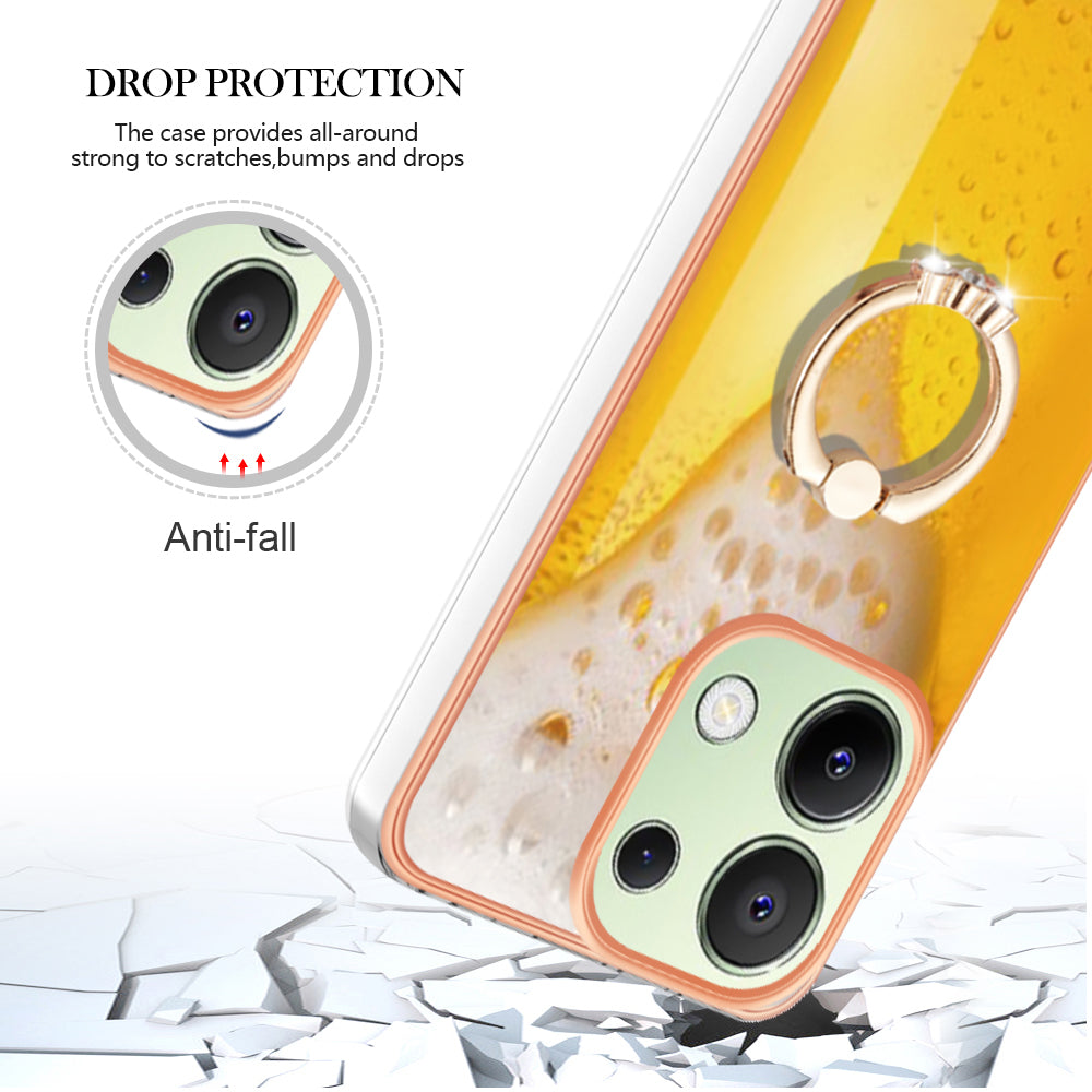 YB IMD Series-20 Style D for Xiaomi Redmi Note 13 4G Case Kickstand TPU Phone Cases Wholesale - Beer