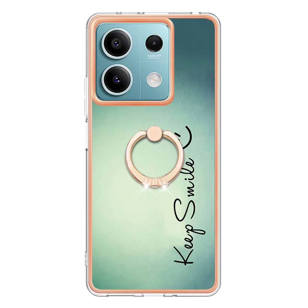 YB IMD Series-20 Style D for Xiaomi Redmi Note 13 5G (Global) Wholesale Case Kickstand TPU Phone Cover - Keep Smile