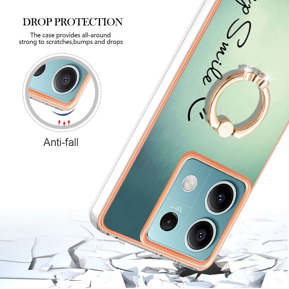 YB IMD Series-20 Style D for Xiaomi Redmi Note 13 5G (Global) Wholesale Case Kickstand TPU Phone Cover - Keep Smile