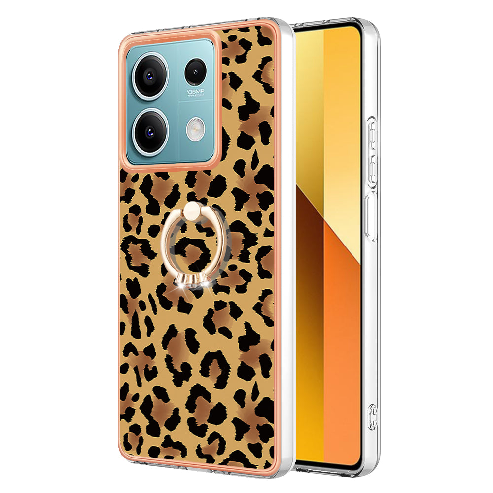 YB IMD Series-20 Style D for Xiaomi Redmi Note 13 5G (Global) Wholesale Case Kickstand TPU Phone Cover - Leopard Print