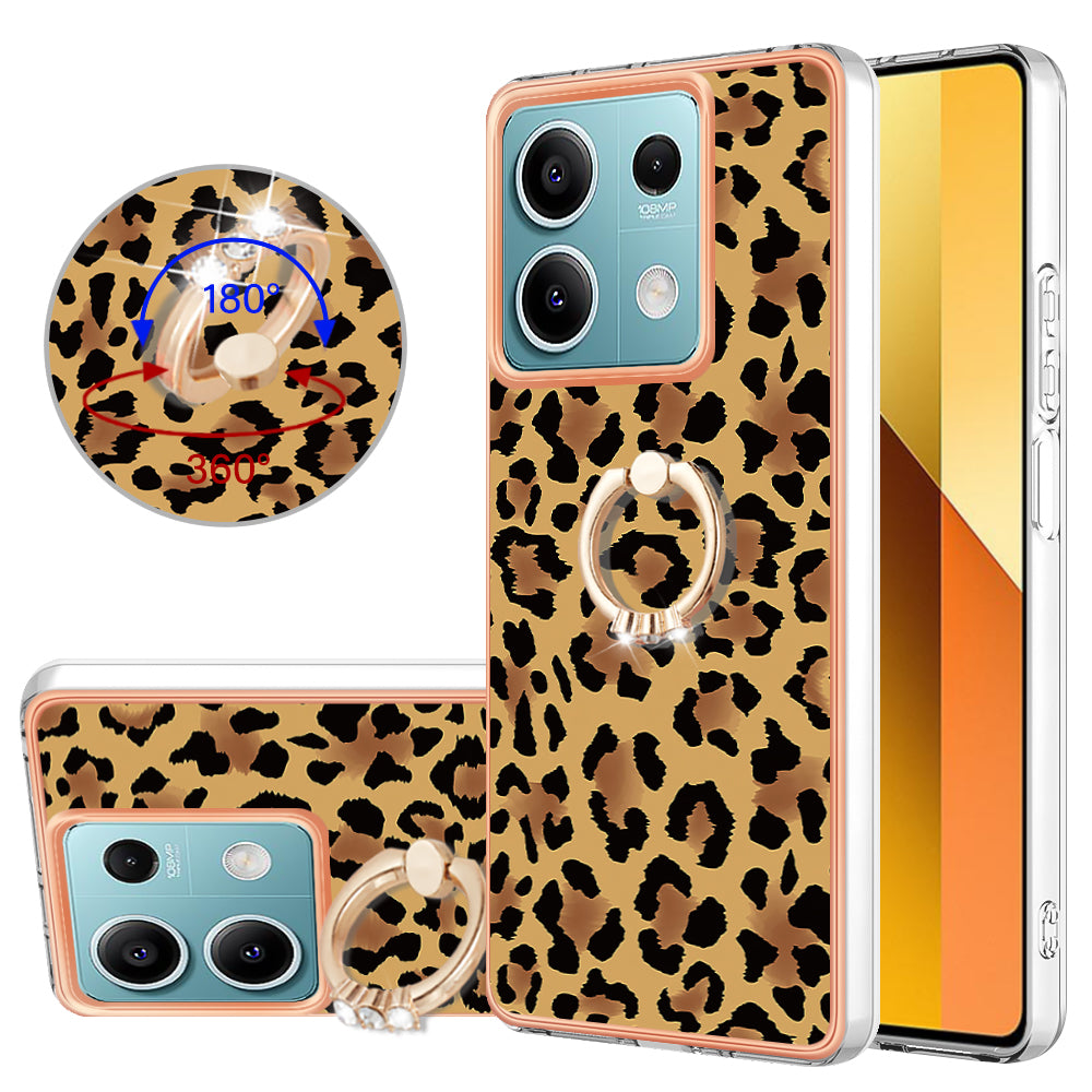 YB IMD Series-20 Style D for Xiaomi Redmi Note 13 5G (Global) Wholesale Case Kickstand TPU Phone Cover - Leopard Print