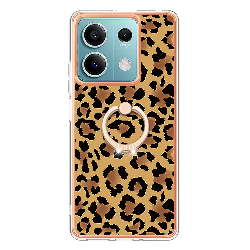 YB IMD Series-20 Style D for Xiaomi Redmi Note 13 5G (Global) Wholesale Case Kickstand TPU Phone Cover - Leopard Print