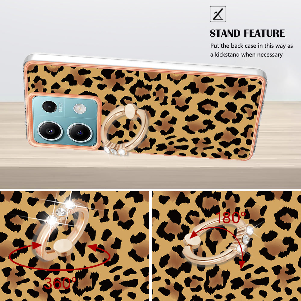 YB IMD Series-20 Style D for Xiaomi Redmi Note 13 5G (Global) Wholesale Case Kickstand TPU Phone Cover - Leopard Print