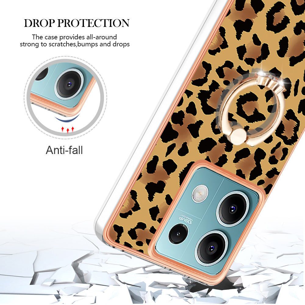 YB IMD Series-20 Style D for Xiaomi Redmi Note 13 5G (Global) Wholesale Case Kickstand TPU Phone Cover - Leopard Print