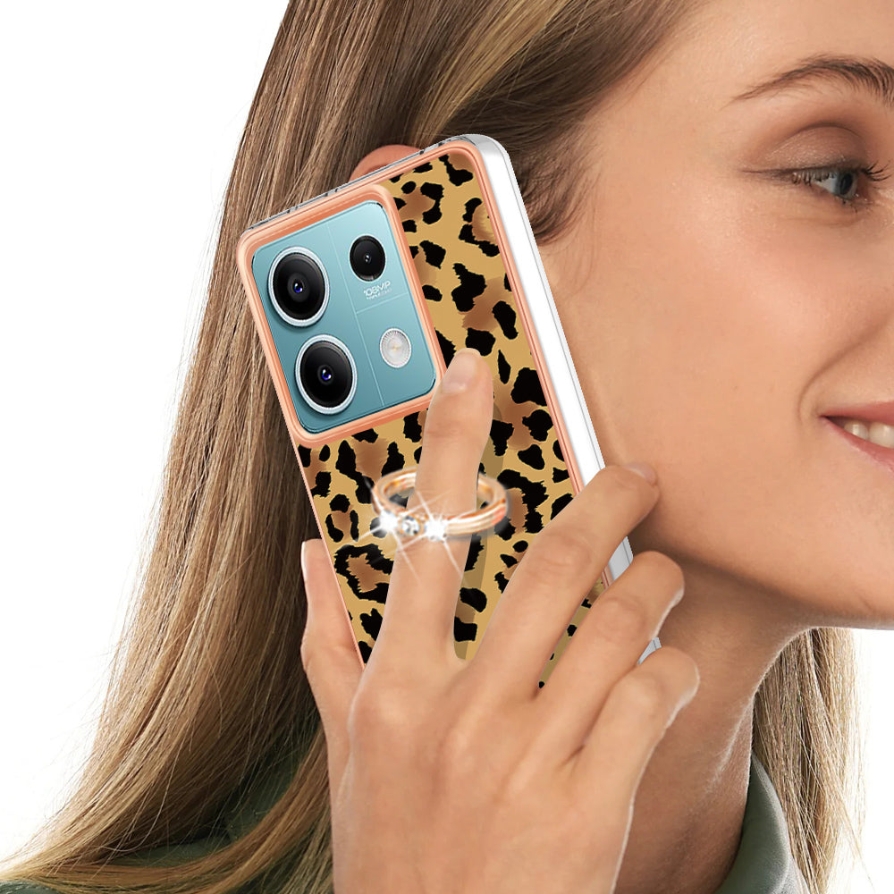 YB IMD Series-20 Style D for Xiaomi Redmi Note 13 5G (Global) Wholesale Case Kickstand TPU Phone Cover - Leopard Print