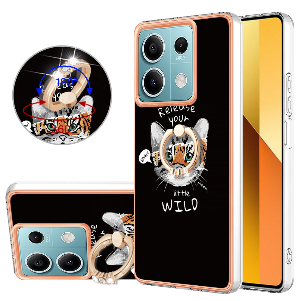 YB IMD Series-20 Style D for Xiaomi Redmi Note 13 5G (Global) Wholesale Case Kickstand TPU Phone Cover - Cat / Tiger