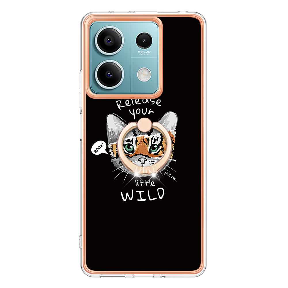 YB IMD Series-20 Style D for Xiaomi Redmi Note 13 5G (Global) Wholesale Case Kickstand TPU Phone Cover - Cat / Tiger