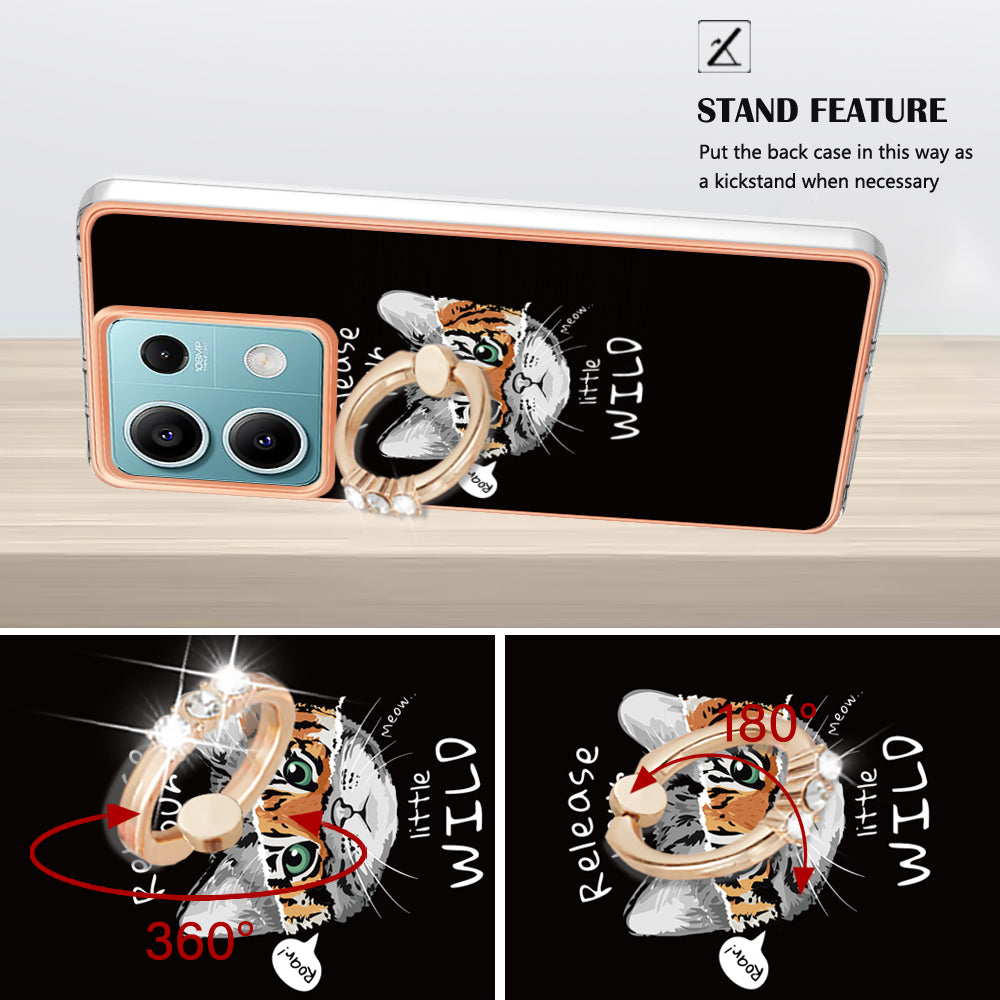 YB IMD Series-20 Style D for Xiaomi Redmi Note 13 5G (Global) Wholesale Case Kickstand TPU Phone Cover - Cat / Tiger