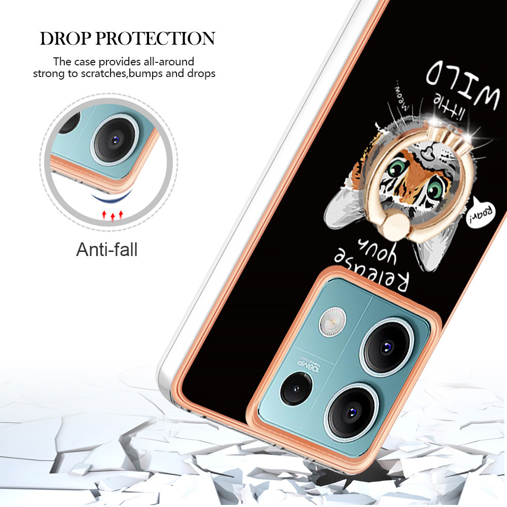 YB IMD Series-20 Style D for Xiaomi Redmi Note 13 5G (Global) Wholesale Case Kickstand TPU Phone Cover - Cat / Tiger