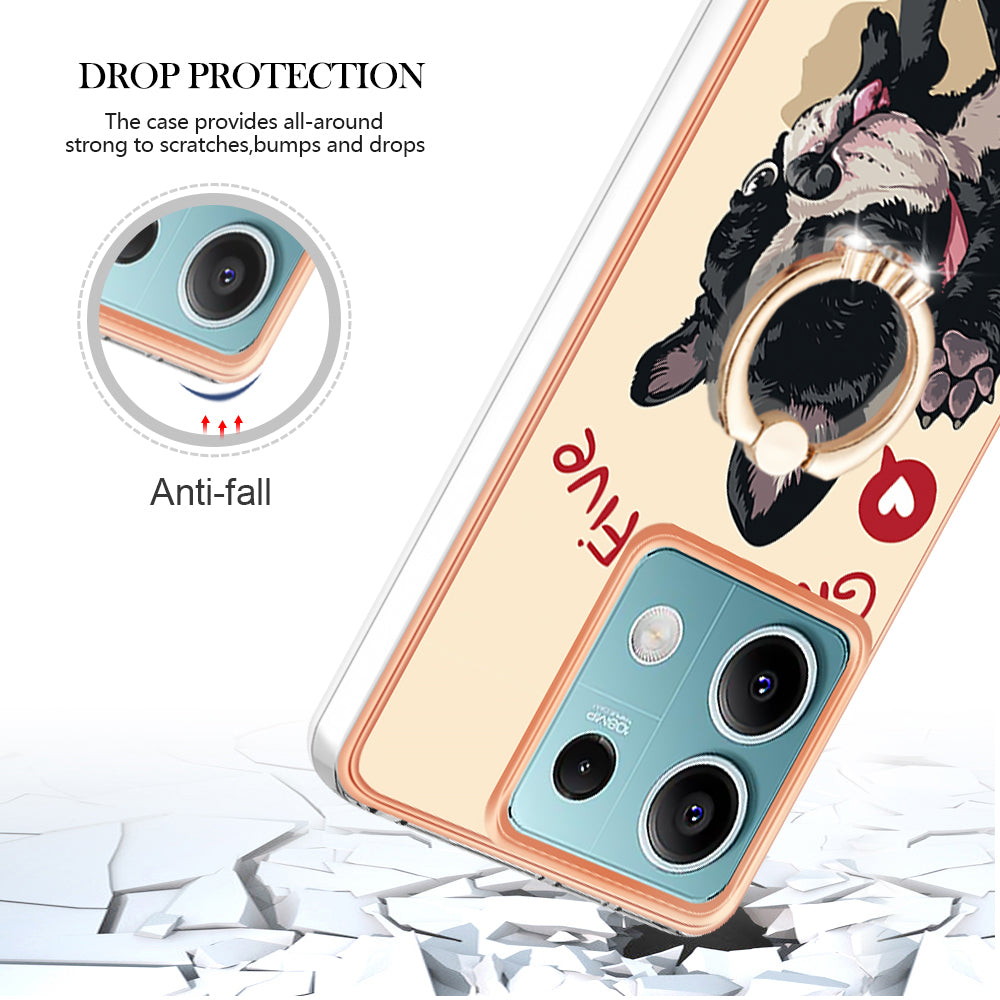 YB IMD Series-20 Style D for Xiaomi Redmi Note 13 5G (Global) Wholesale Case Kickstand TPU Phone Cover - Dog