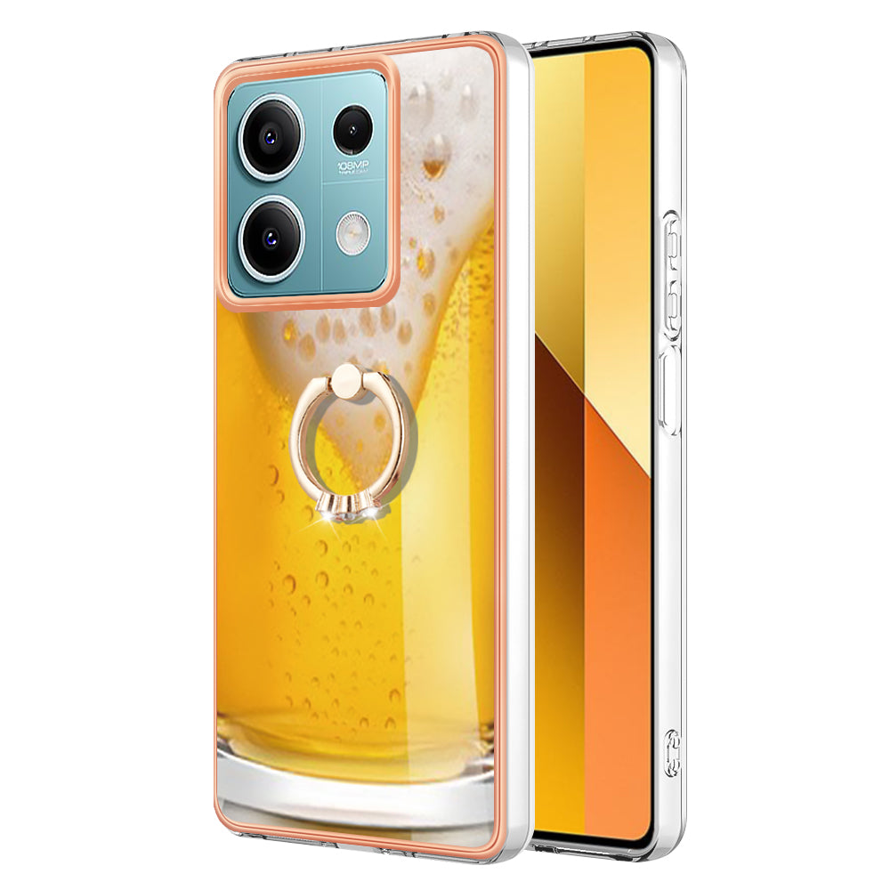 YB IMD Series-20 Style D for Xiaomi Redmi Note 13 5G (Global) Wholesale Case Kickstand TPU Phone Cover - Beer